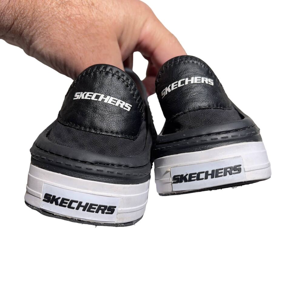 Skechers Slip On Shoes Kids Size 3 Rubber Uppers Black White Vented Water Beach